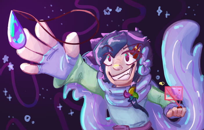 Example of full scene art, characters from PJO Series